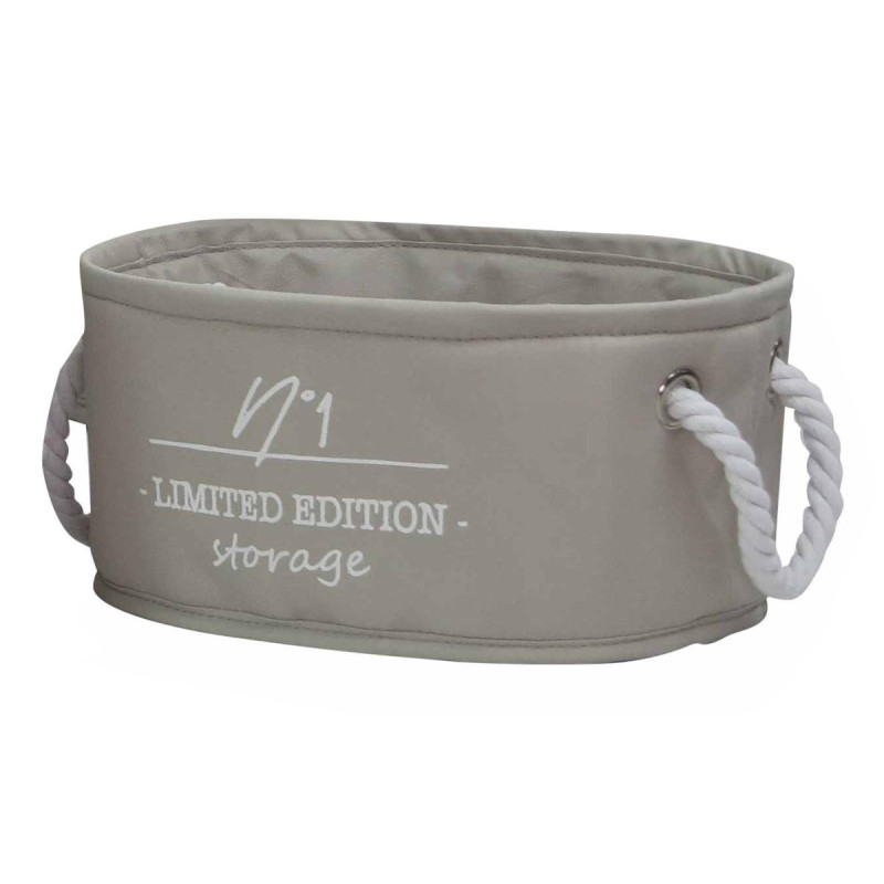 Set di 2 Cesti Grigio Chiaro L 40x29x18 cm Contenitori Multiuso