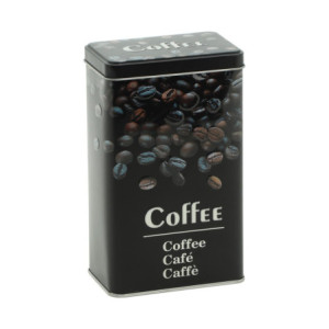 Set di 6 Scatole Latta Rettangolari Decorazione Caffè 9x6x16 cm