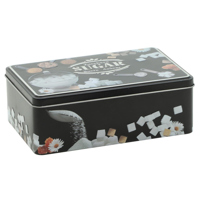Set di 6 Scatole Latta Rettangolari Decorazione Zucchero 20x13x7 cm