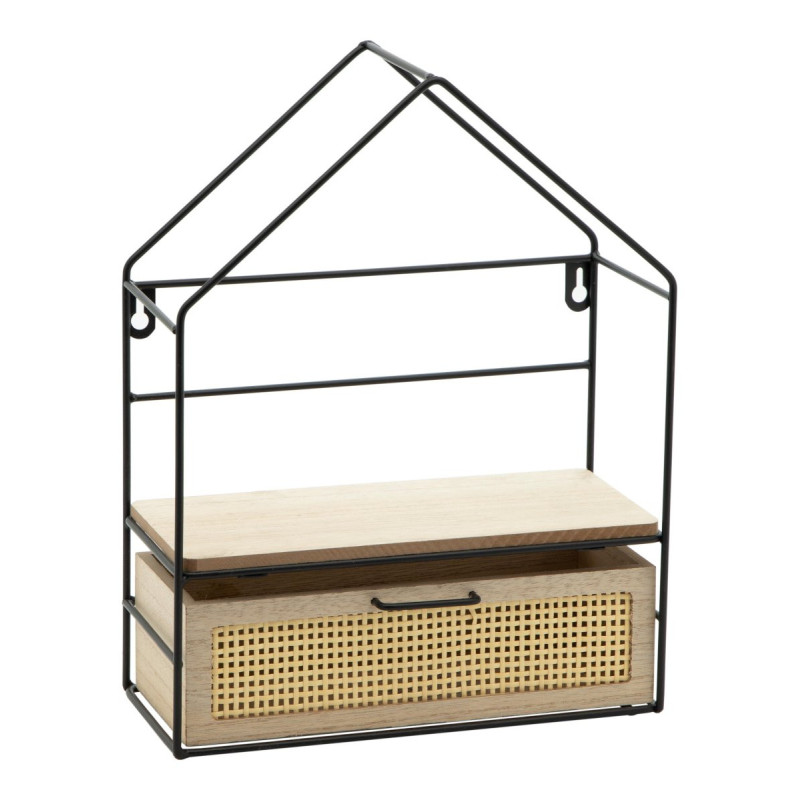 Set di 6 Mensole Portaoggetti Casetta Vienna con Cassetto 32,5x25,5
