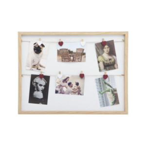 Set di 6 Portafoto da Parete Hon 45x55 cm con 8 Clip Cuore