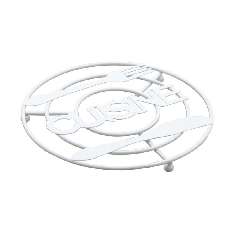 Set di 6 Appoggiapentole Tondi Cuisine Bianco Ø 20 cm Metallo
