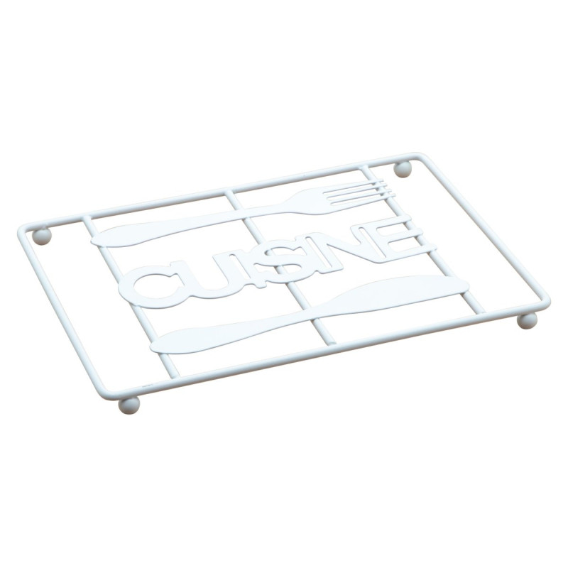 Set di 6 Appoggiapentole Rettangolare Cuisine Bianco 22x15 cm