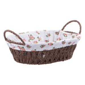 Set di 6 Cestini Ovali 27x20 cm Cordoncino Carta e Metallo