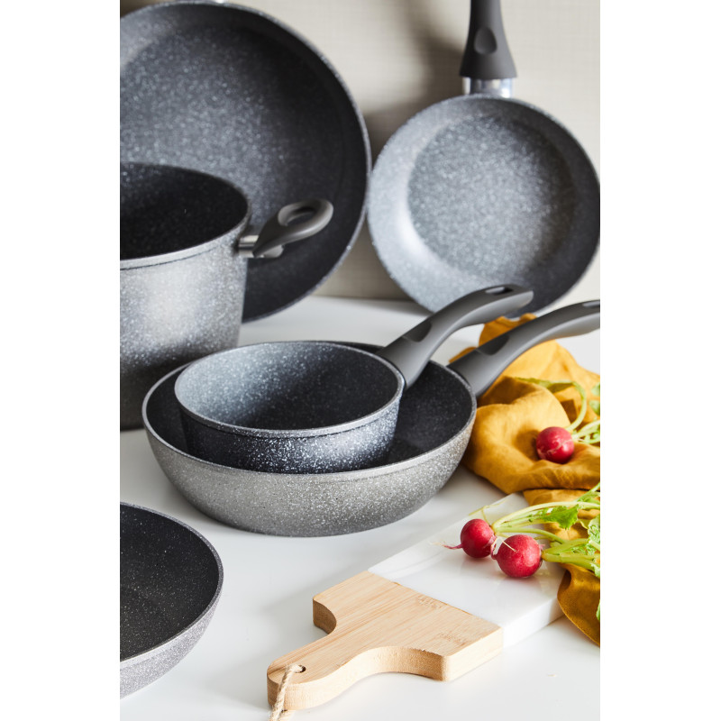 Set di 6 Padelle Alta cm 24 Silver Rock - Cottura Perfetta