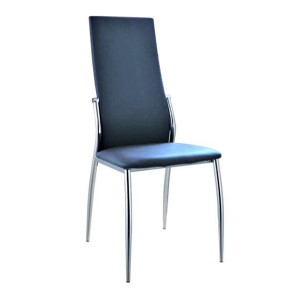 Set di 6 Sedie Melany Nero PVC 43,5x41,5x99 - Sedie Imbottite