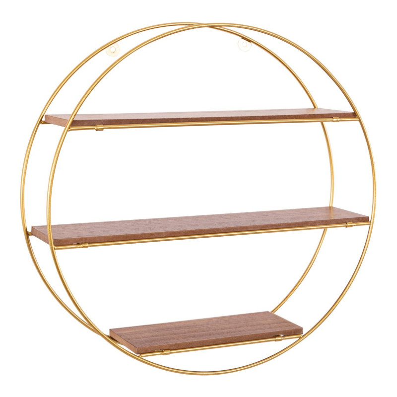 Set 6 Mensole portaoggetti pieghevoli tonde oro 42x10x42cm moderne