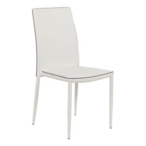 Set 6 Sedie imbottite Nathalie bianche 41x44x90cm moderne eleganti