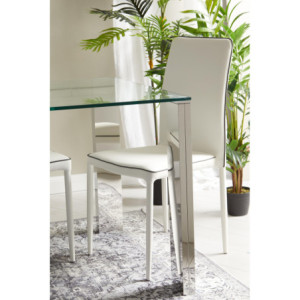 Zoom Set di 6 Sedie Nathalie Bianca 41x44x90 Pu