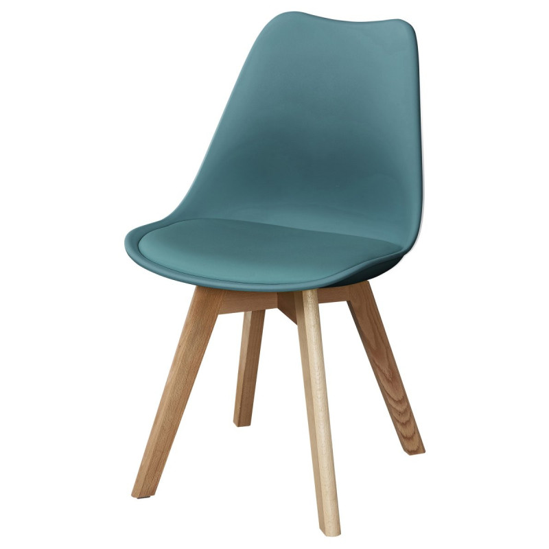 Set 6 Sedie imbottite Lelia blu ottanio 48x57x81cm moderne e comode
