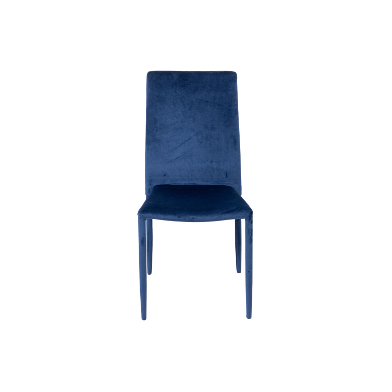 Set 6 Sedie imbottite Connie velluto blu 41x44x90cm moderne eleganti