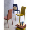 Set 6 Sedie imbottite Connie velluto blu 41x44x90cm moderne eleganti