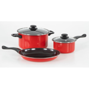 Set 4 Batterie 5 pezzi Zenith Red acciaio carbonio cucina moderna