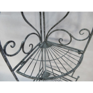 Zoom Set di 2 Scaffali Angolare 3 Ripiani Jude 49x36x122 Metallo Grigio Anticato