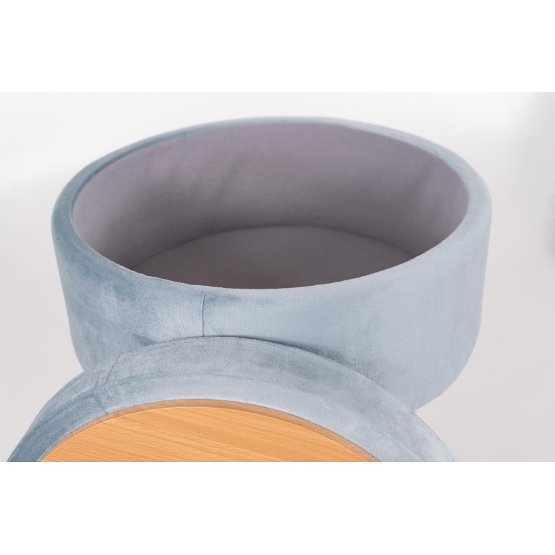 Set 3 Sgabelli rotondi Orlando 37,5x45cm grigi con coperchio