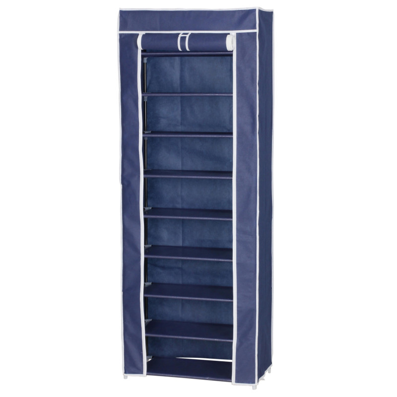 Set 4 Scarpiere armadio TNT 9 ripiani 61x30x160cm blu salvaspazio