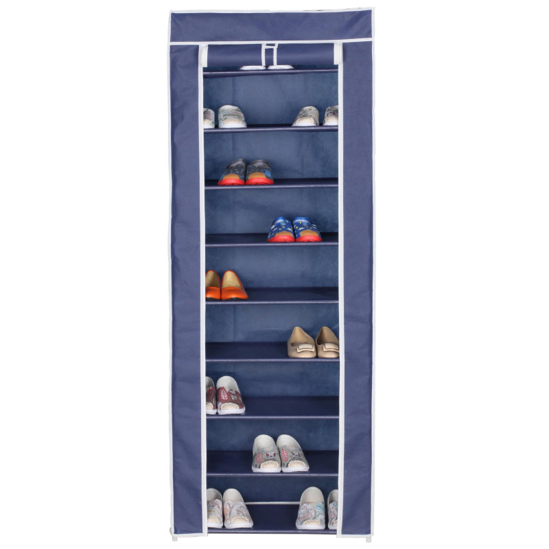 Set 4 Scarpiere armadio TNT 9 ripiani 61x30x160cm blu salvaspazio