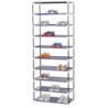 Set 4 Scarpiere armadio TNT 9 ripiani 61x30x160cm blu salvaspazio