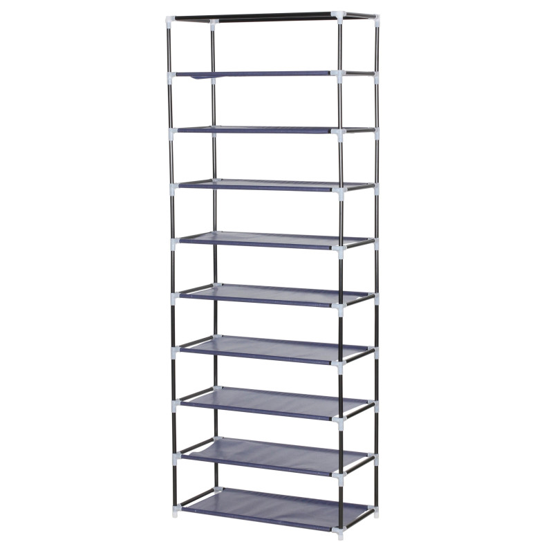 Set 4 Scarpiere armadio TNT 9 ripiani 61x30x160cm blu salvaspazio