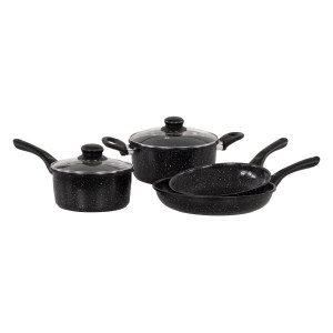 Set 4 Batterie 6pz Black Iron in Carbon Steel cucina professionale