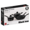 Set 4 Batterie 6pz Black Iron in Carbon Steel cucina professionale