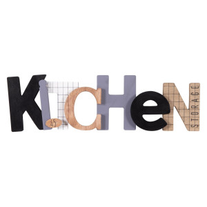 Set 4 Scritta Decorativa MDF Kitchen 42,5x12cm cucina moderna