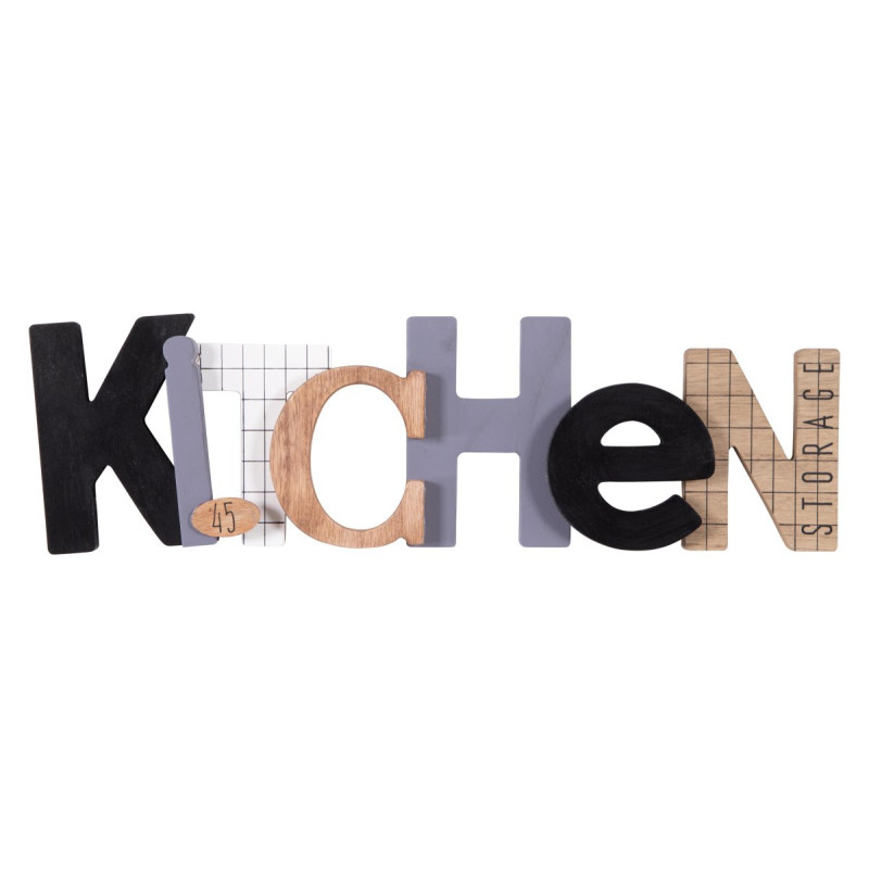 Set 4 Scritta Decorativa MDF Kitchen 42,5x12cm cucina moderna