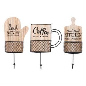 Set 6 Appendini 1 Gancio Home Kitchen MDF/metallo assortiti