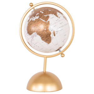 Set 4 Mappamondi Eteria oro/bianco 19x16x30,5cm decorazione casa