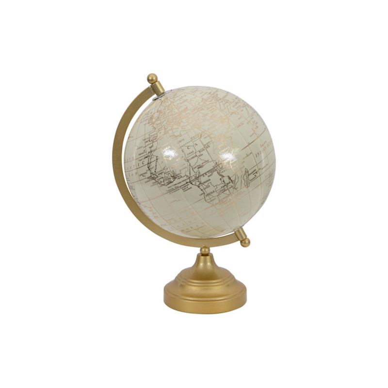 Set 6 Mappamondi Amelia oro/bianco 22,5x20x30cm decorazione casa