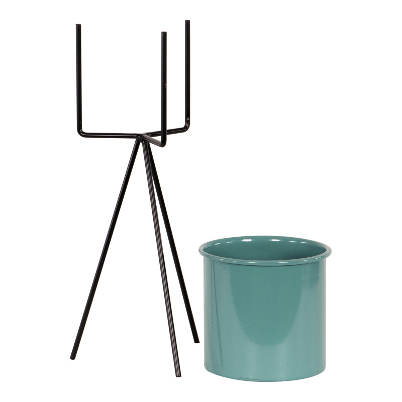 Portavaso Metallo Olivia D11 H29 Verde/Nero C | Levante Shop