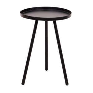 Set 6 Tavolini Tondi Dalton 3 gambe nero D30xH42cm
