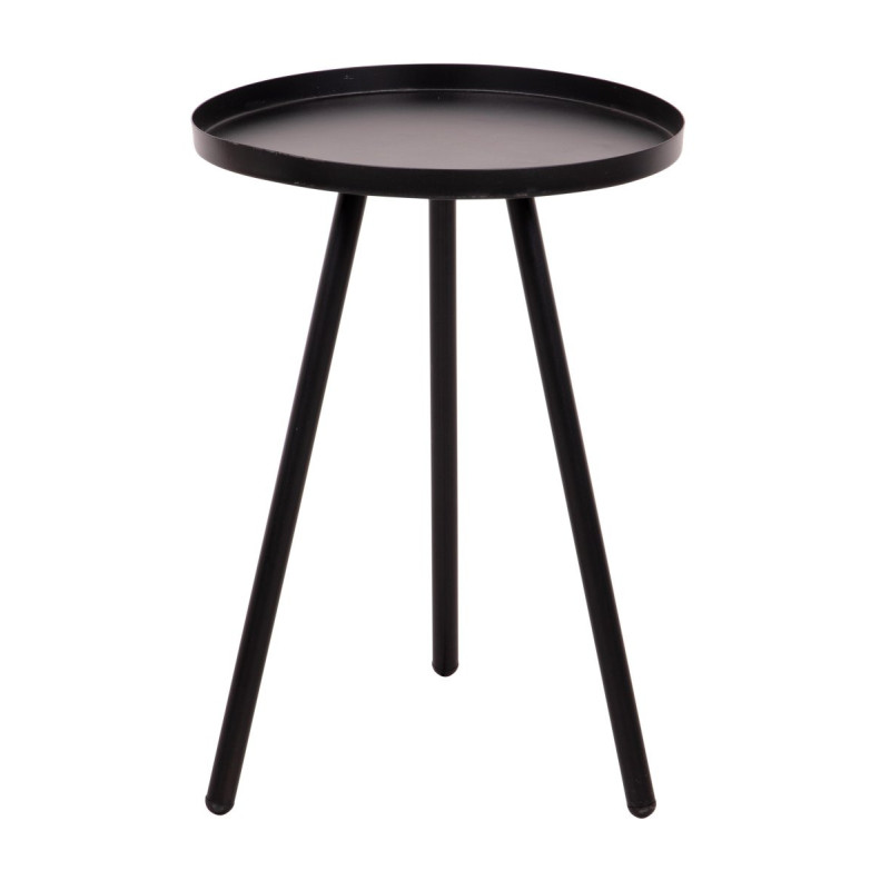 Set 6 Tavolini Tondi Dalton 3 gambe nero D30xH42cm