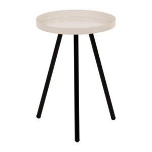 Set 6 Tavolini Tondi Dalton 3 gambe crema/nero D30xH42cm