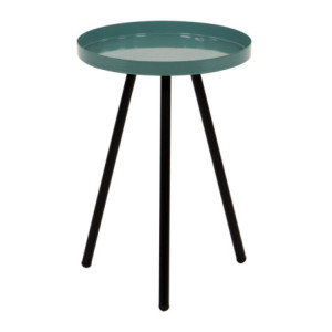 Set 6 Tavolini Tondi Dalton 3 gambe verde/nero D30xH42cm