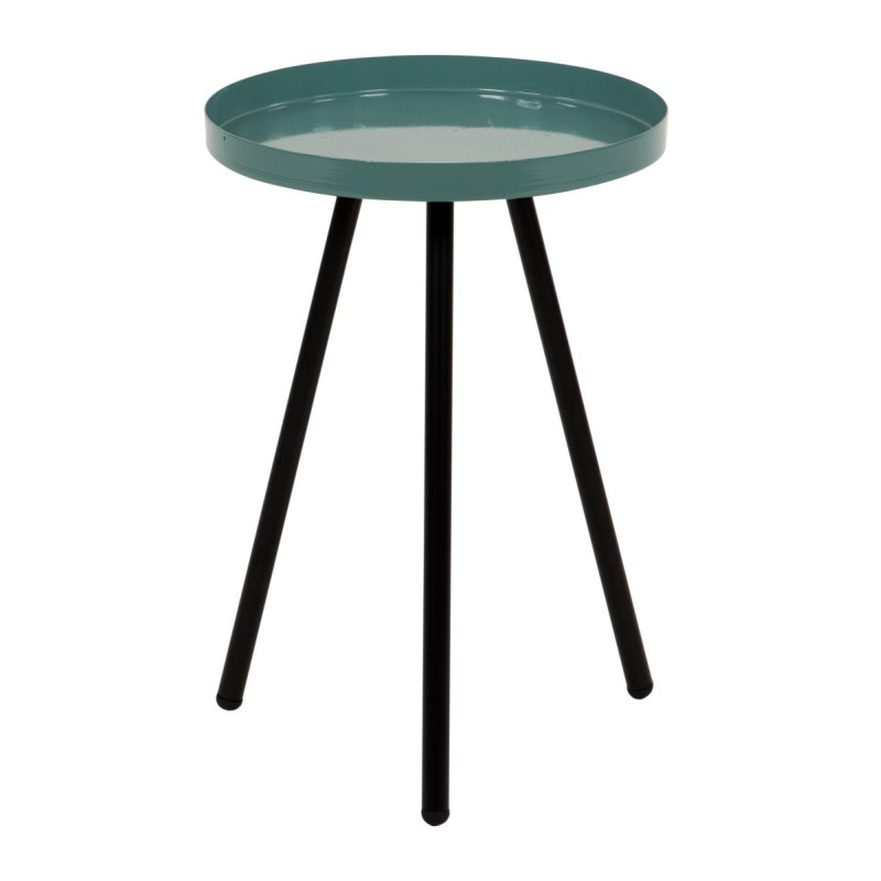 Set 6 Tavolini Tondi Dalton 3 gambe verde/nero D30xH42cm
