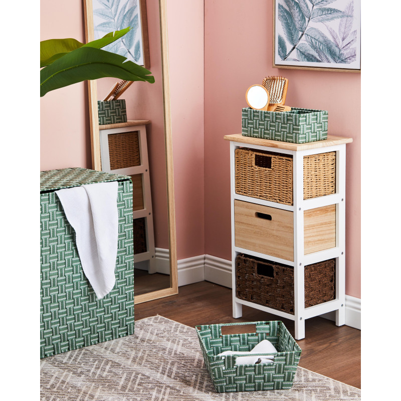 Set di 6 Porta Biancheria Twist pieghevole verde 40x30x50cm