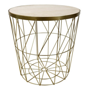 Set 6 Tavolini Contenitore Kaori oro top MDF diam.38x40cm