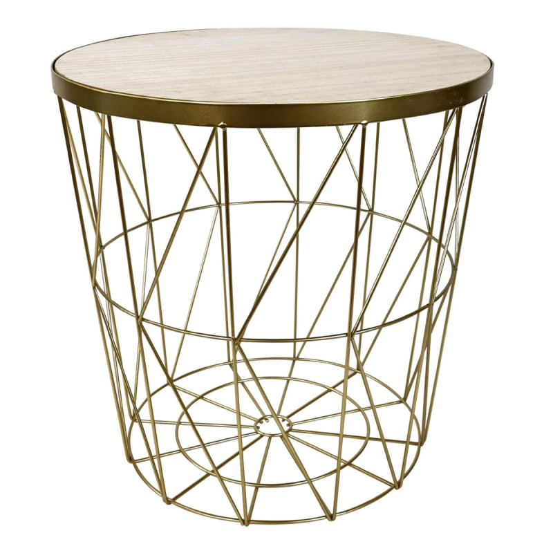 Set 6 Tavolini Contenitore Kaori oro top MDF diam.38x40cm
