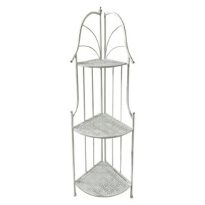 Set di 2 Scaffali Angolari Desdemona 3 ripiani metallo bianco