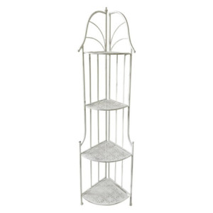 Set di 2 Scaffali Angolari Desdemona 4 ripiani metallo bianco