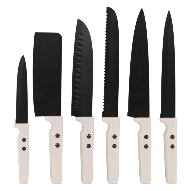 Set di 6 confezioni Coltelli Ryori 12pz con coprilama cucina