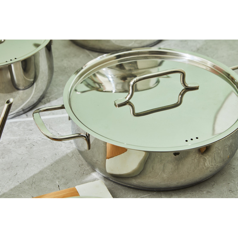 Set di 2 Batterie 9pz Steel Master acciaio 18/10 cucina