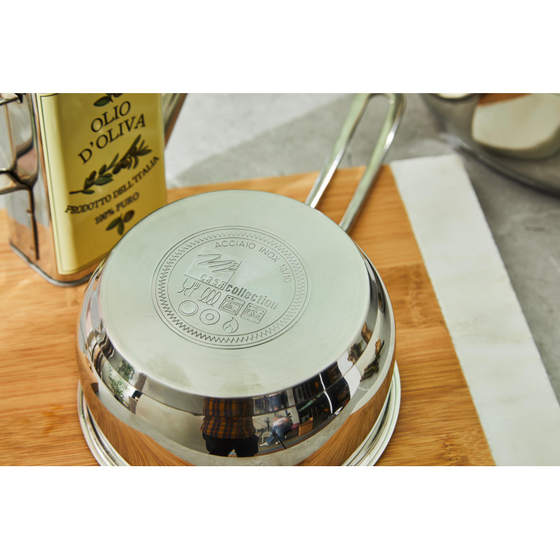 Set di 2 Batterie 9pz Steel Master acciaio 18/10 cucina