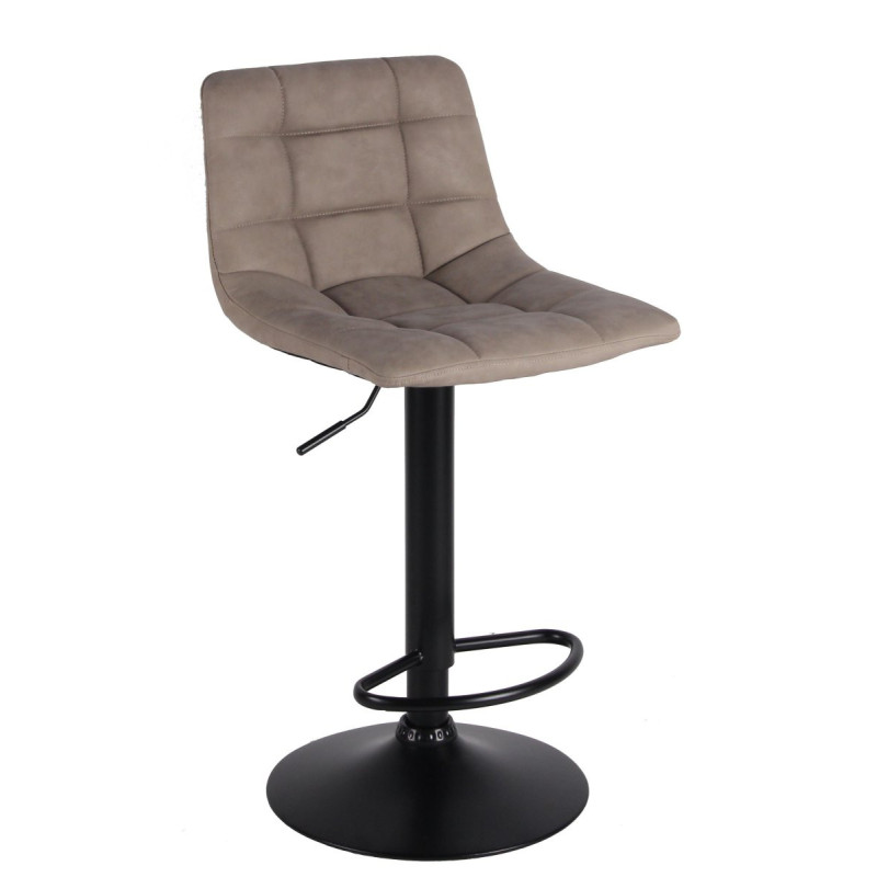 Set di 2 Sgabelli Clayton in PU vintage tortora base nera