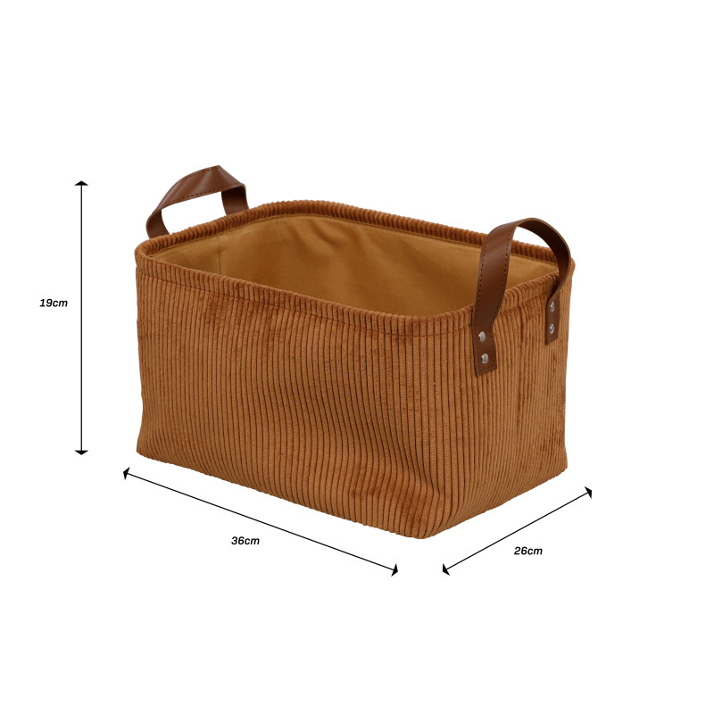 Set di 6 Cesti Porta Tutto Micol Terracotta velluto a coste
