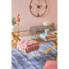 Set 2 pouf intrecciato Sophie rosa velluto piedini regolabili