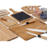 Set 12 taglieri pizza bamboo 43x30cm con 6 rotelle tagliapizza