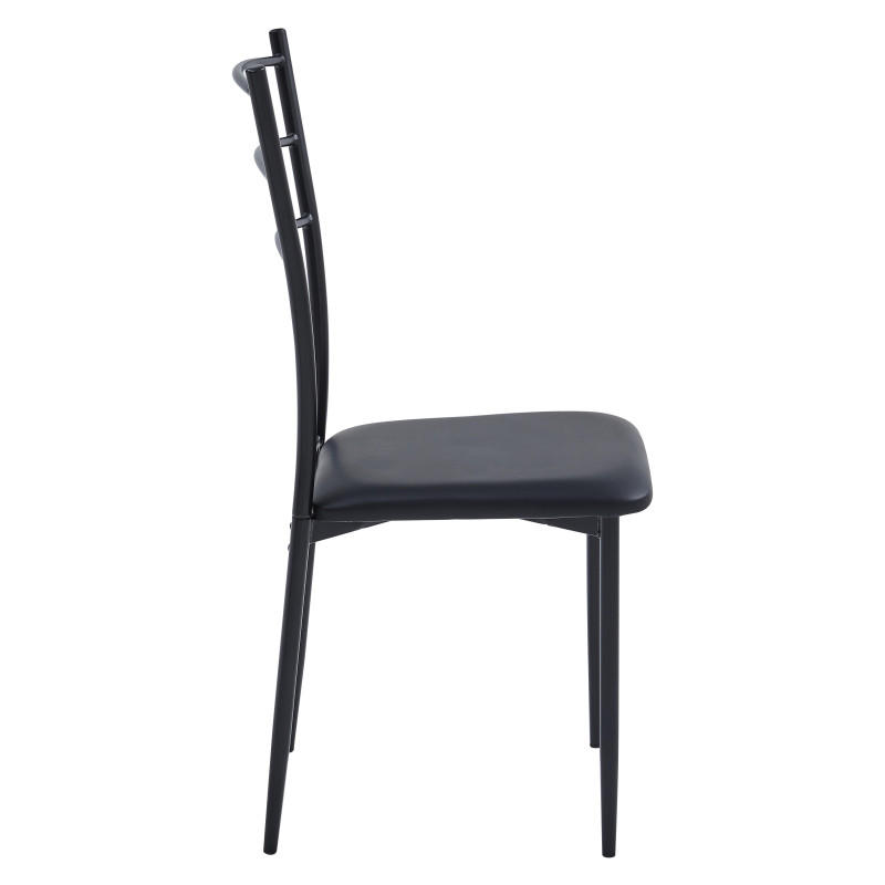Set di 6 Sedie New Marta In Pvc Nero Dim 41x48x92cm