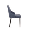 Set 4 sedie Chantal tessuto blu avio gambe nere opaco moderne